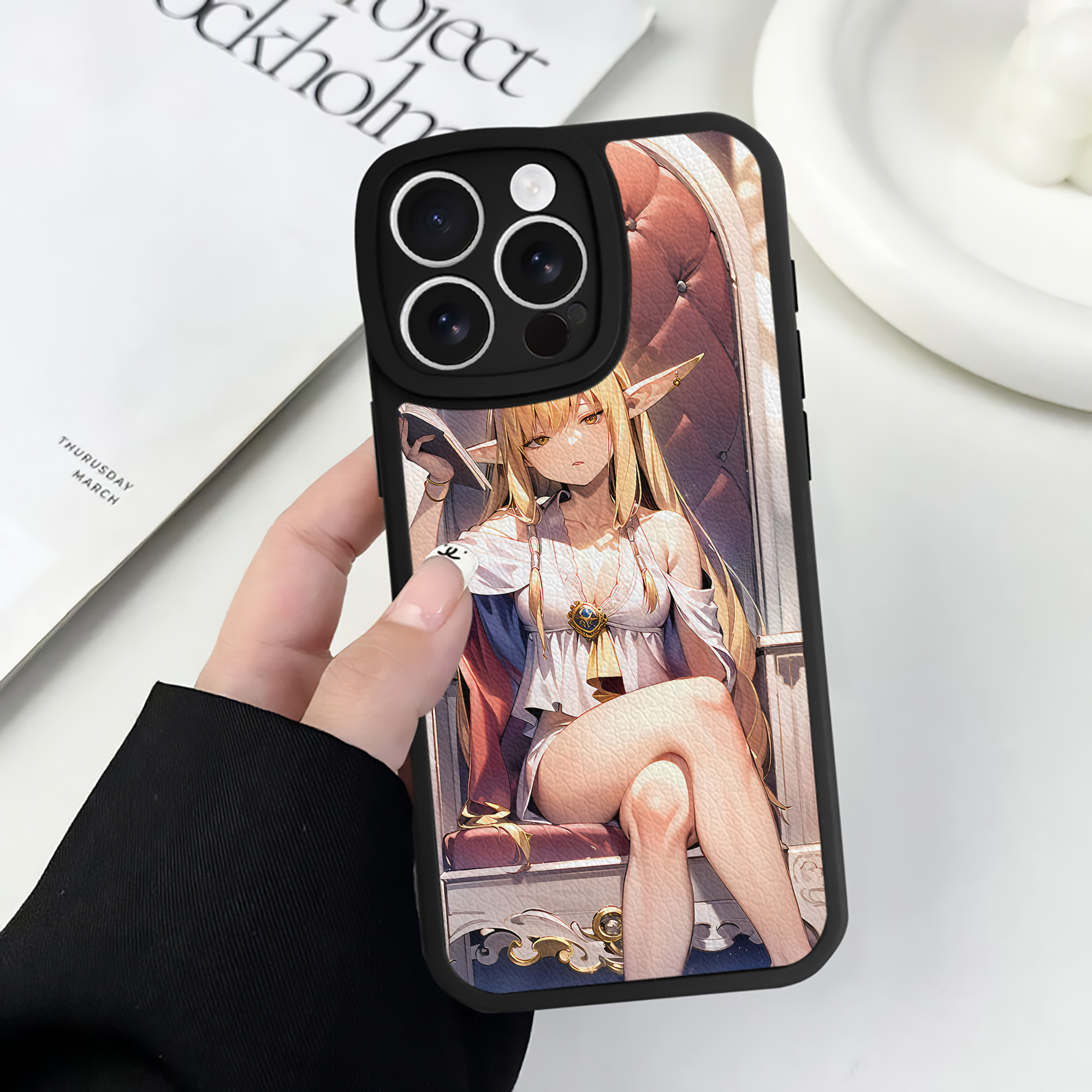 （画像用） 葬送のフリーレン Frieren 【iPhone 16シリーズ対応】シリコンスマホケース（レザー調） 材質：シリコン